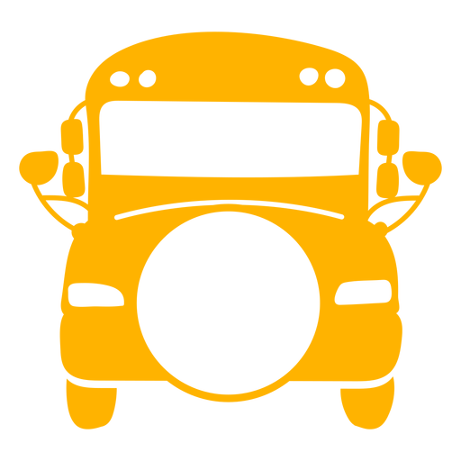 Frontal school bus label color cut out