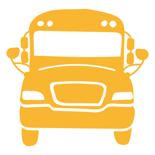 Ônibus escolar cortado amarelo Desenho PNG