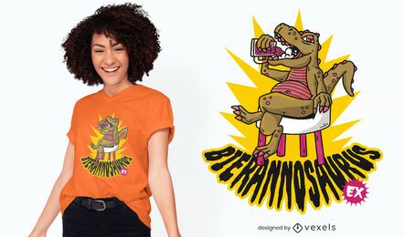 T-rex drink beer design de camiseta
