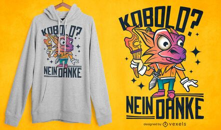 Deutsches Kreatur-Kobold-Cartoon-T-Shirt-Design