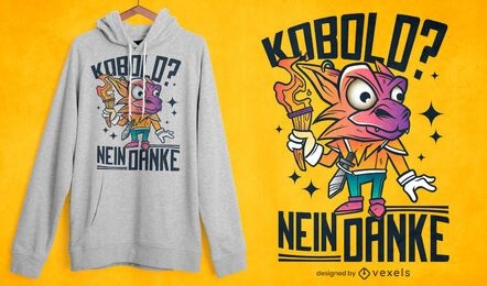German creature kobold cartoon t-shirt design
