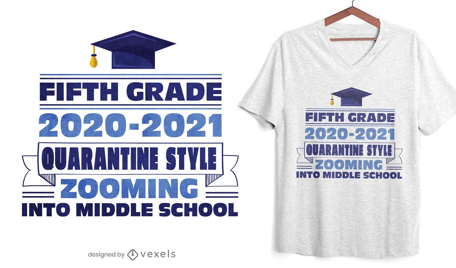 T-Shirt im Quarantäne-Stil der fünften Klasse