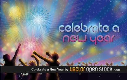 Celebrar un año nuevo ilustración Celebrar un año nuevo ilustración