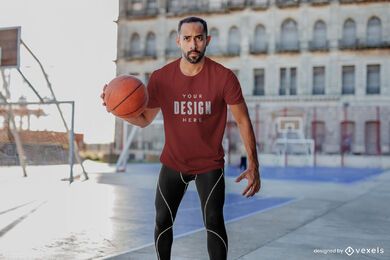 Maqueta de camiseta de baloncesto hombre