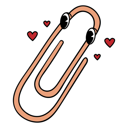 Paper clip retro cartoon PNG Design