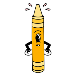 School supplies crayon character cartoon