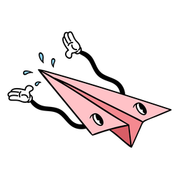 Paper plane character school supplies cartoon PNG Design
