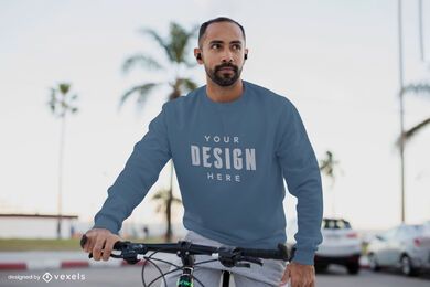 Maqueta de sudadera modelo de ciclismo