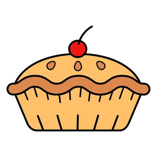 Traço de cor de torta de cereja Desenho PNG