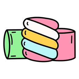 Marshmallows Süßigkeiten Farbstrich PNG-Design