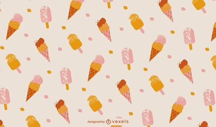 Ice cream cone sweet food pattern design