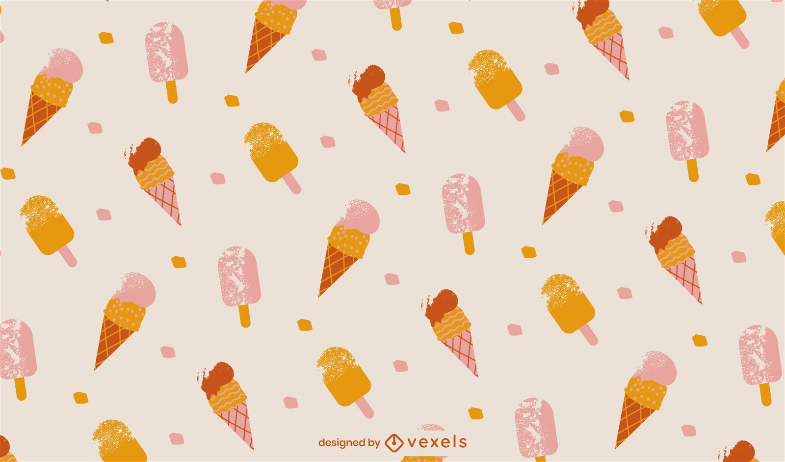 Diseño de patrón de comida dulce de cono de helado