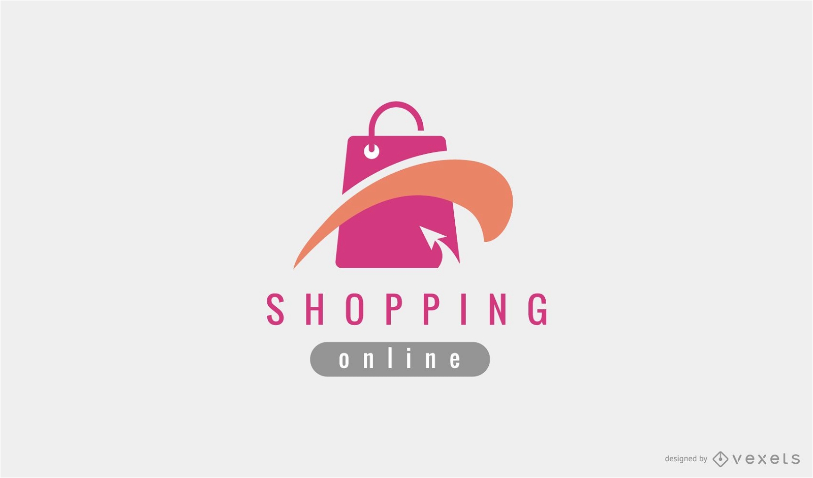 Logo editável da sacola de compras online