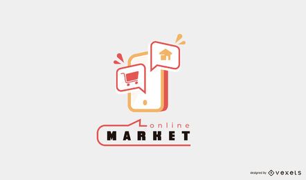 Online market phone logo design