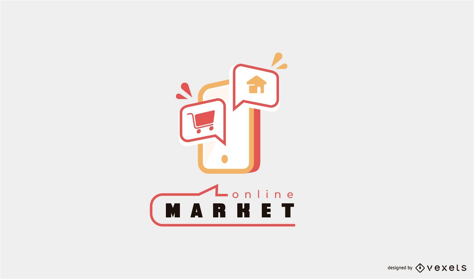 Design de logotipo de telefone do mercado online
