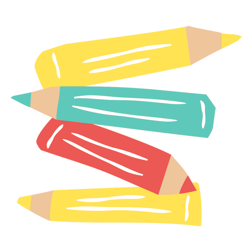 Set of color pencils flat