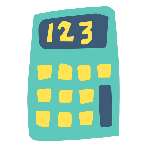 Light blue calculator flat PNG Design