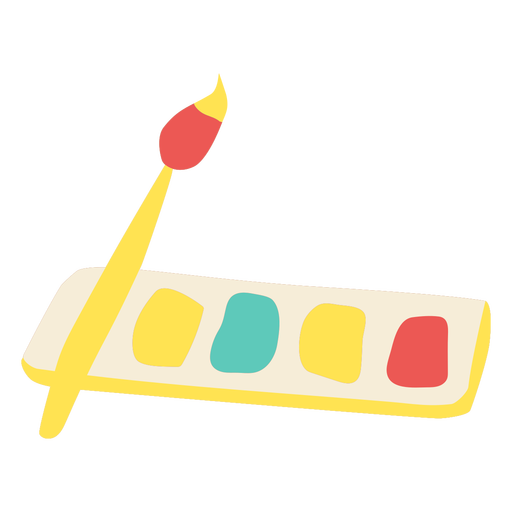 Watercolor paint flat doodle PNG Design