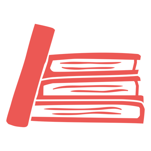 Pile of red books flat PNG Design