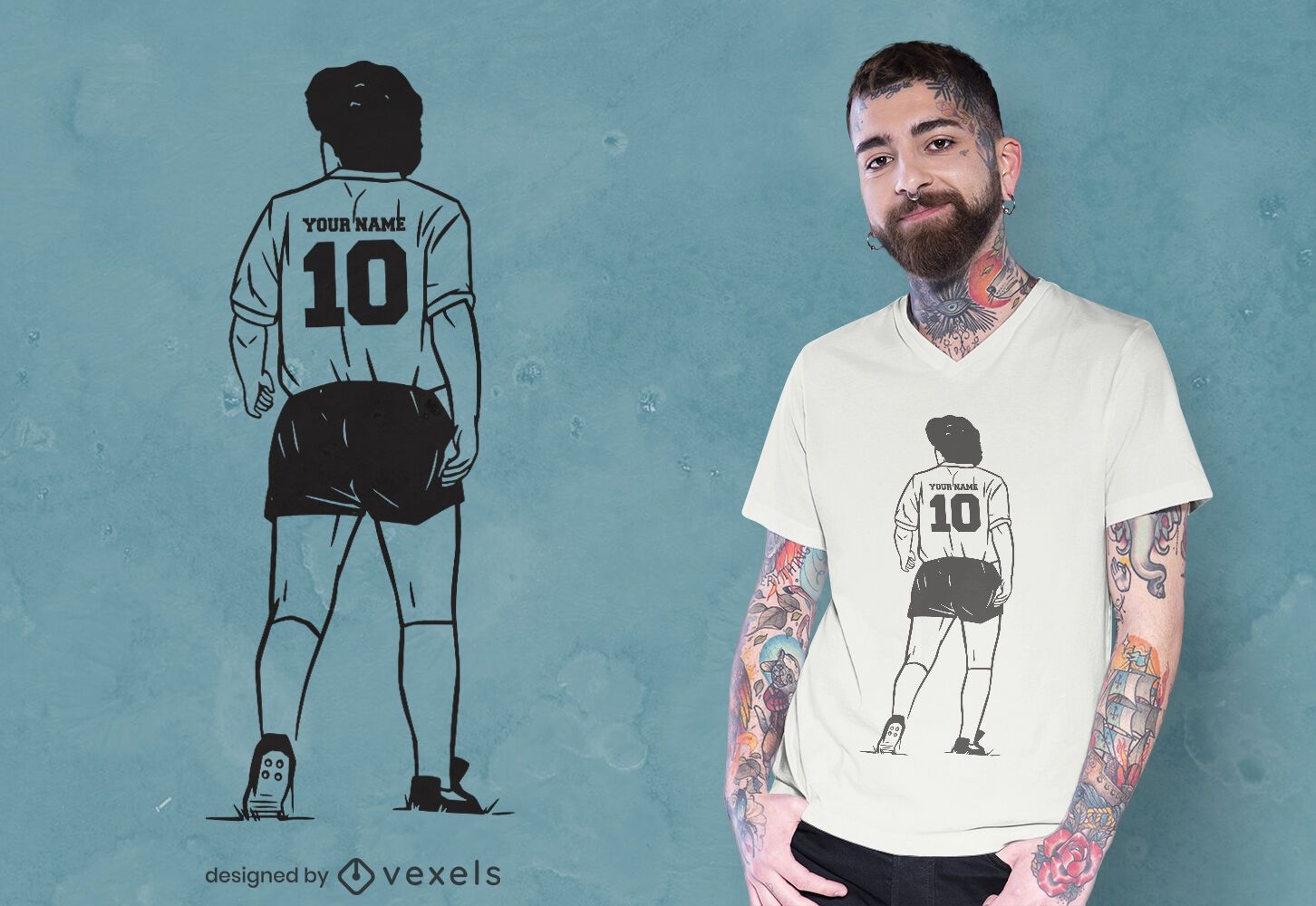 Fu?ballspieler-Trikot-T-Shirt-Design