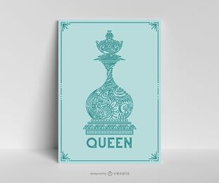 Queen Schachfigur Poster Design