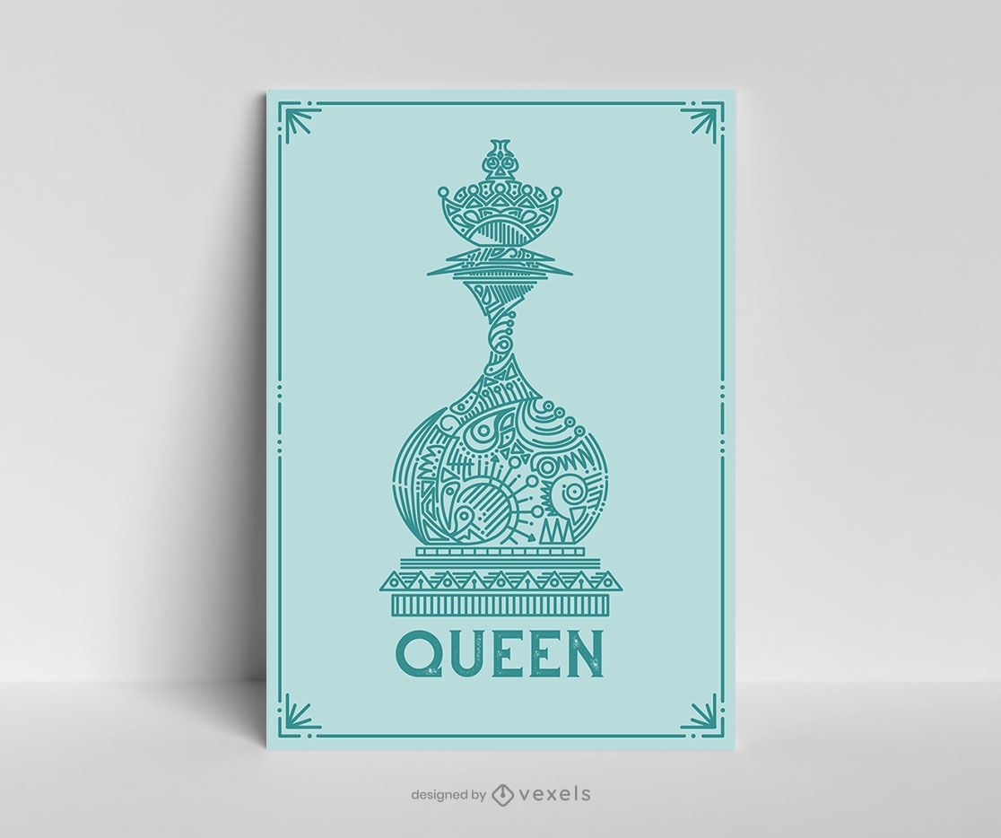 Design de p?ster de pe?as de xadrez da rainha