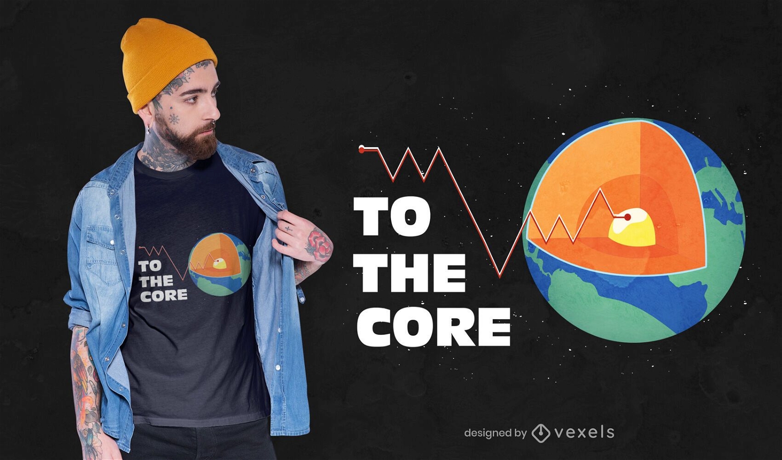 Diseño de camiseta Earth Core