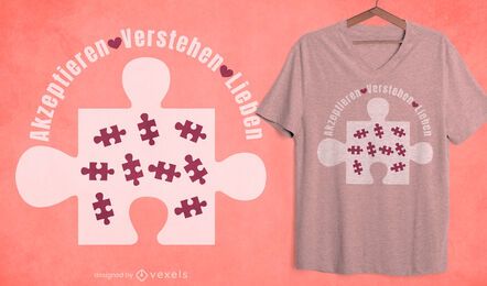 Puzzle piece autism german t-shirt design