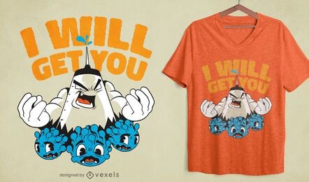 Vaccine virus cartoon t-shirt design