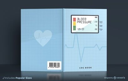 Health blood pressure log book cover design