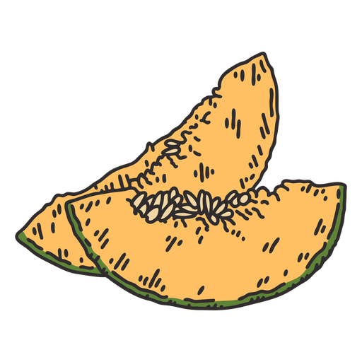 Cantaloupe slices illustration PNG Design