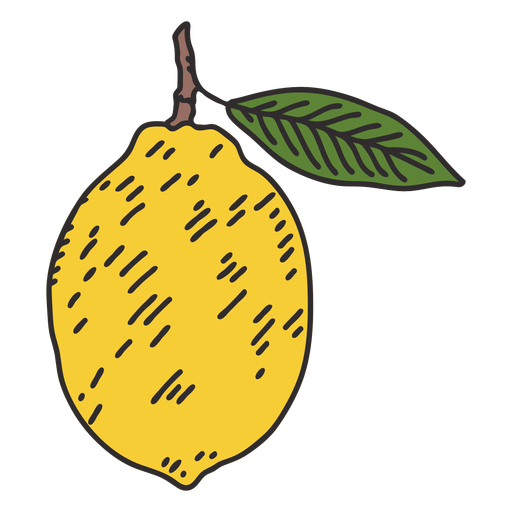 Lemon with leaf illustration