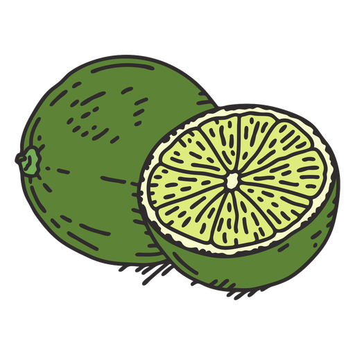 Split lime illustration PNG Design