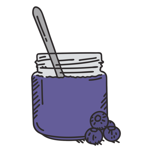 Blueberry jam illustration PNG Design