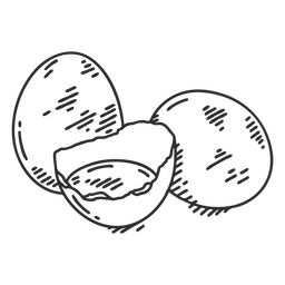 Cracked egg stroke PNG Design