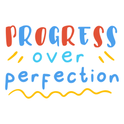 Progreso sobre la insignia plana de perfección Diseño PNG