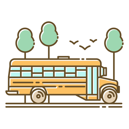 School bus trip color stroke