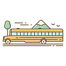 Schulbusfahrt Farbstrich PNG-Design