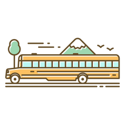 Traço de cor de passeio de ônibus escolar