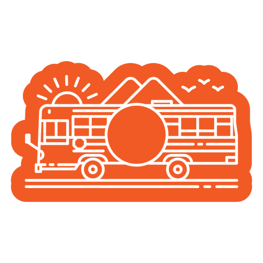 Orange school bus cut out PNG Design