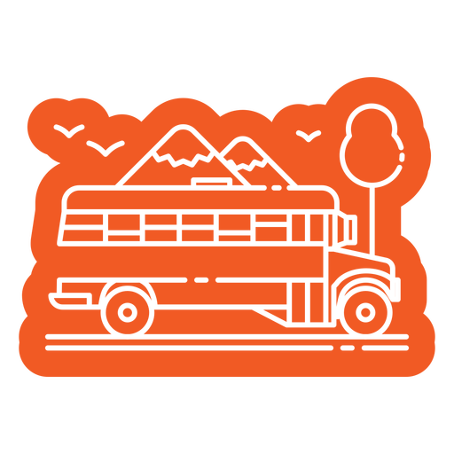 Side orange school bus cut out PNG Design
