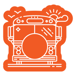 School bus back cut out PNG Design