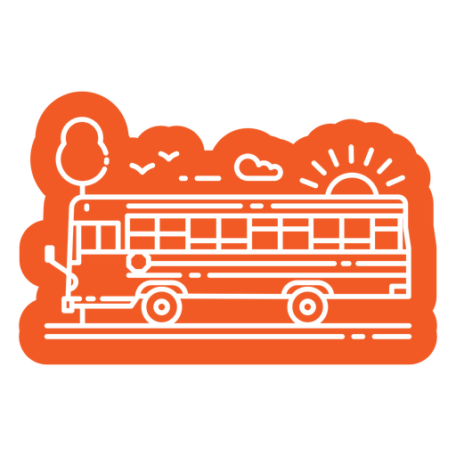 Orange bus cut out PNG Design