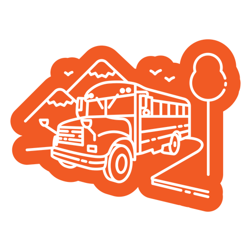 Side orange bus cut out PNG Design
