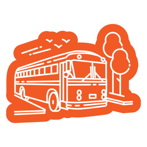 Front orange bus cut out PNG Design