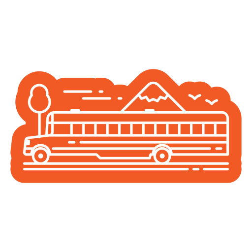 Recorte del viaje en autobús escolar Diseño PNG