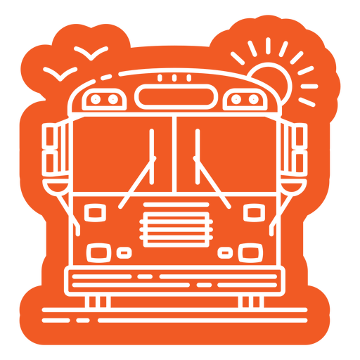 Corte frontal del autobús escolar Diseño PNG