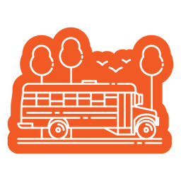 Escola de ônibus cortada Desenho PNG