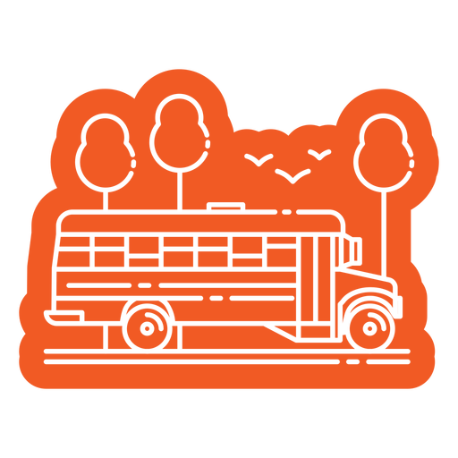 Recorte de la escuela de autobús Diseño PNG