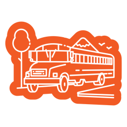 Viagem de ônibus escolar cortada Transparent PNG
